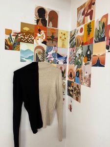 Two-Tone Ribbed Knit Sweater