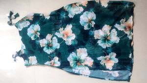 Flowy Floral Print Top with Tie Straps
