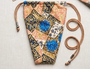Boho Patchwork Drawstring Pouch Bag