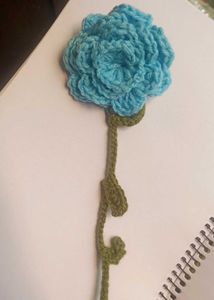 Pinteresty🎀Handmade Crochet Bluer roseBookmark