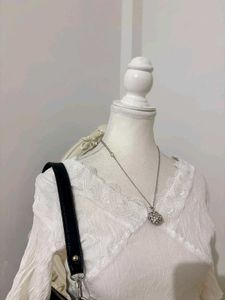 white Kurti Top with bell sleeves