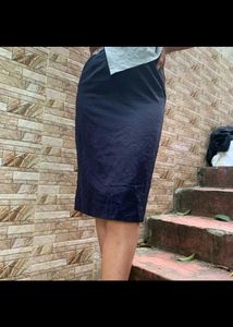 Classic Navy Blue Pencil Skirt