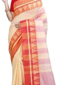 Elegant Cream &Red  Saree