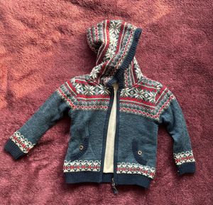 Kids Fair Isle Unisex Knit Zip Hoodie - Ultra warm