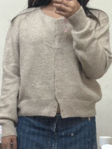 Beige Knit Cardigan