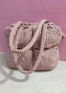 Cute Gingham puffer tote Bag
