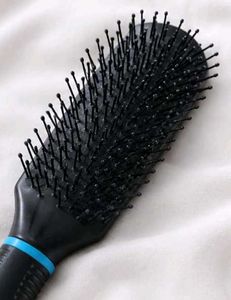 Black Hair Brush with Blue Accent