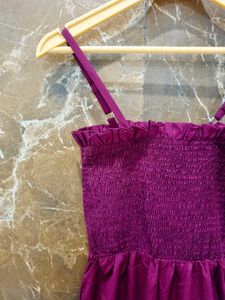 Burgundy Smocked Jumpsuit