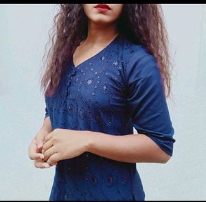 Elegant Blue Chikankari Kurta