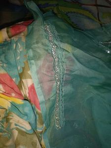 New stones work saree with designer blouse piece