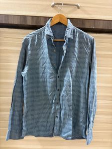 Men's Blue Checkered Casual Shirt