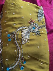Embroidered Ethnic Saree Without Blouse