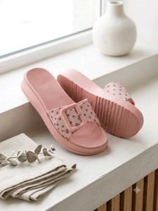 Cute Pink Platform Slides with Buckle