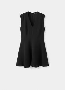 Chic Black Sleeveless V-Neck Dress