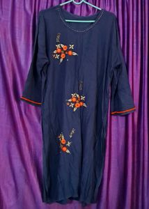 Embroidered Blue Kurta