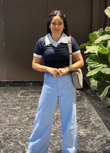 Women's Blue Wide-Leg Jeans