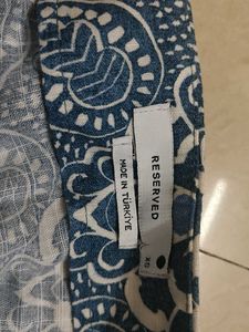 Stylish Blue &amp; White Print Skirt