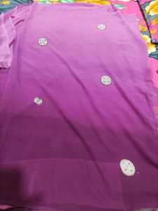Purple Georgette Saree