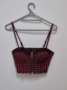 Checkered corset top