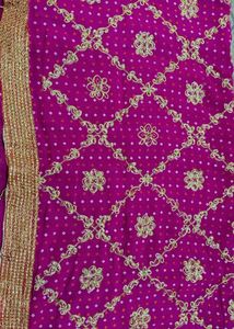 Vibrant Pink Embroidered dupatta