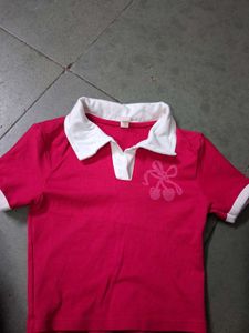Cute Cherry Graphic Polo T-Shirt