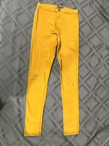 Kotty Mustard Yellow High-Waist Skinny Jeans