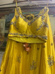 Yellow Embroidered Lehenga Choli Set