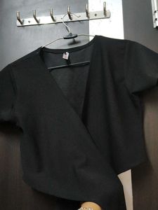 Black Open Front Cardigan