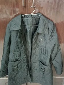 Leather overcoat