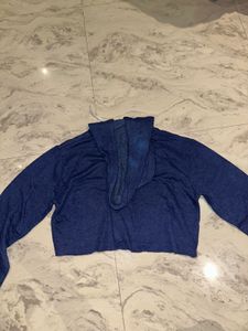 Blue Cropped Hoodie