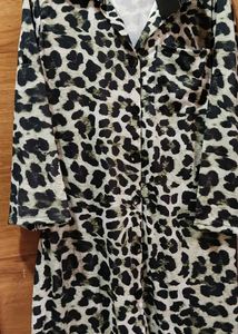 Leopard Print Shirt Dress