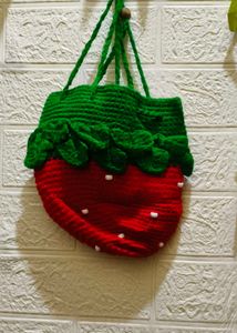 Handmade Crochet Strawberry Bag