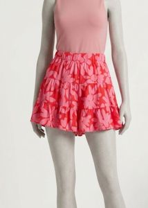 Tiered Floral Mini Skirt