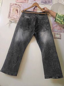 Washed Black Flare Jeans