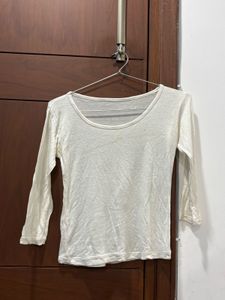 set of 2 Classic White 3/4 Sleeve T-Shirt