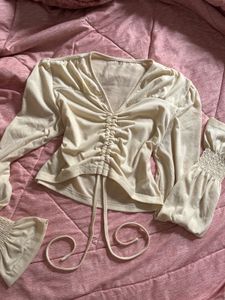 beige crop top:3 + (FREE GIFT 🎁)