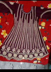 Embroidered Purple Kurti