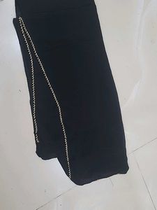 Elegant Black Scaff with Embellished Border