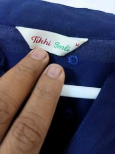Women's Elegant mirror Navy Blue Kurta