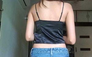 Combo: Black Lacey Cami &amp; Sea Green Baby Tee