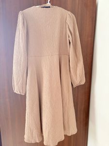 Elegant Beige Textured Dress