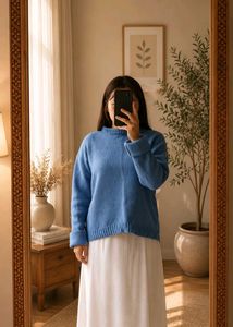 Cozy Blue Knit Sweater