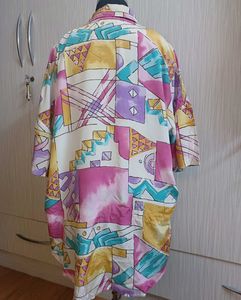 Abstract Print Oversized Shirt/Shirt Dress