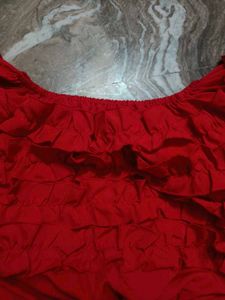 Red Ruffled Sleeve top