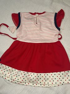 Cute Red &amp; White Baby Dress