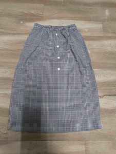 Vintage Checkered Midi Skirt