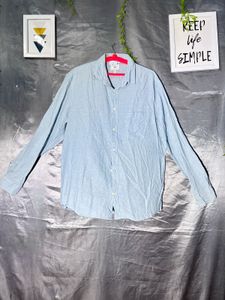 Men's Light Denim Blue Long Sleeve Shirt