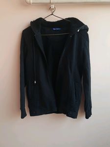 Imported Black Zip-Up Hoodie