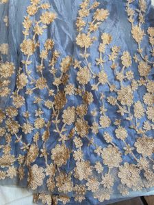 Elegant Grey &amp; Gold Embroidered Lehenga Choli