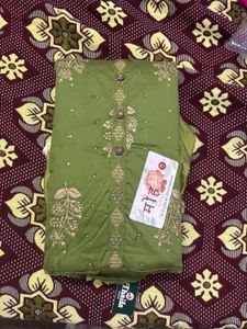Embroidered Green Kurta Set material